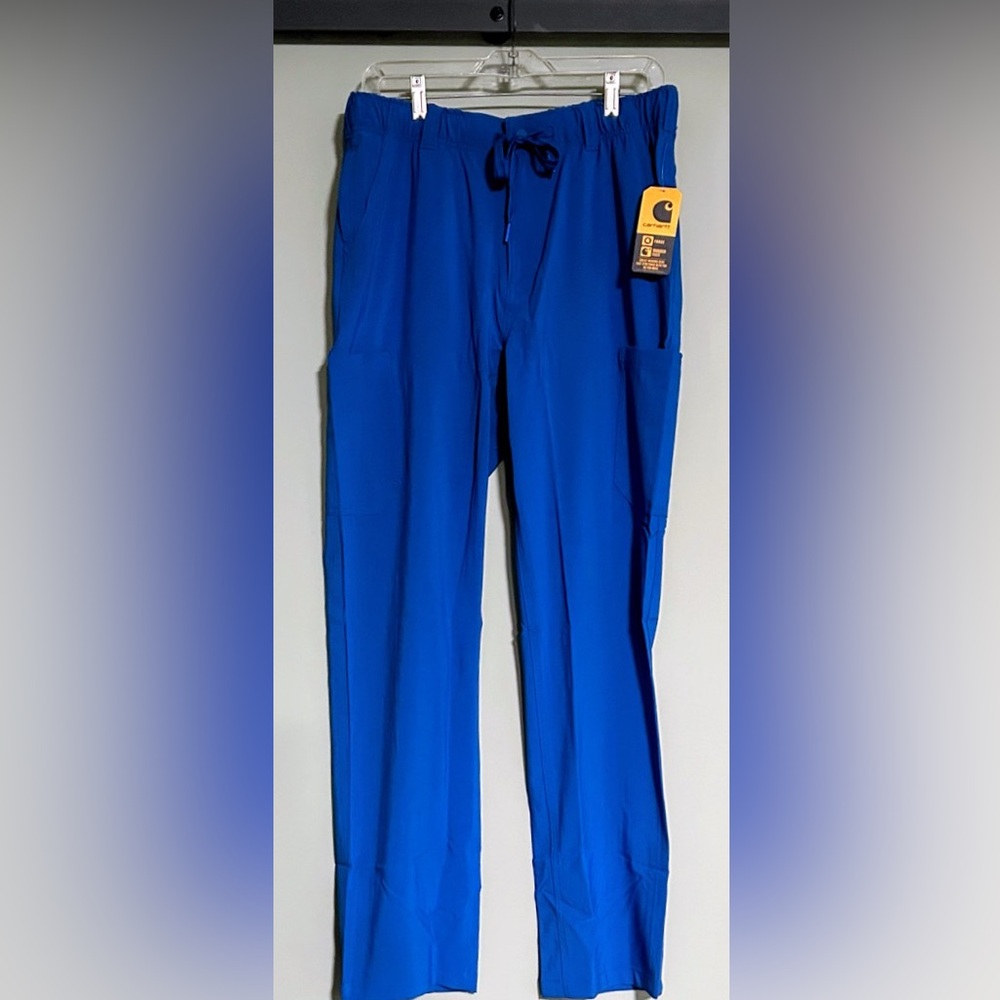 Carhartt Men's Blue Scrub Pants Men’s Force Cross-Flex straight-leg Size M
